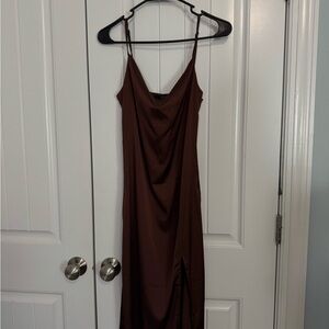 Forever 21 satin Chocolate Dress